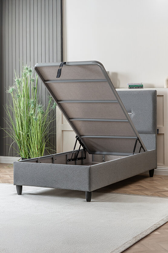 Jasmine Modeli Tek Kişilik Sandıklı Baza & Başlık Seti Modern ve Fonksiyonel 2li Set