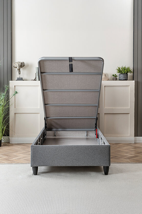 Jasmine Modeli Tek Kişilik Sandıklı Baza & Başlık Seti Modern ve Fonksiyonel 2li Set