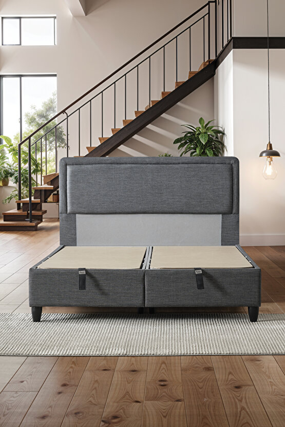 Melisa Çift Kişilik Sandıklı Baza + Full Ortopedik Paket Yaylı Visco Yatak + Başlık 3