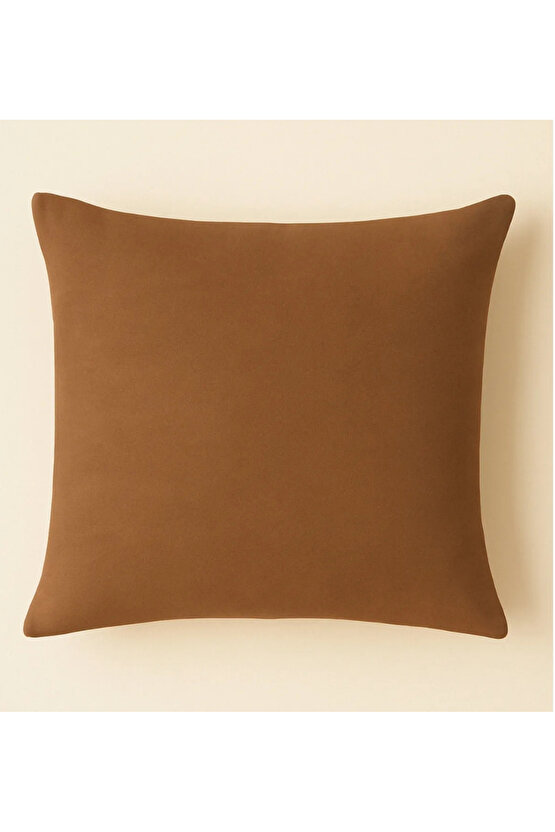 Duck Keten 43X43 Kırlent Kılıfı 2Li Kahve Fermuarlı