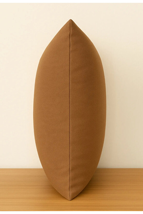 Duck Keten 43X43 Kırlent Kılıfı 2Li Kahve Fermuarlı