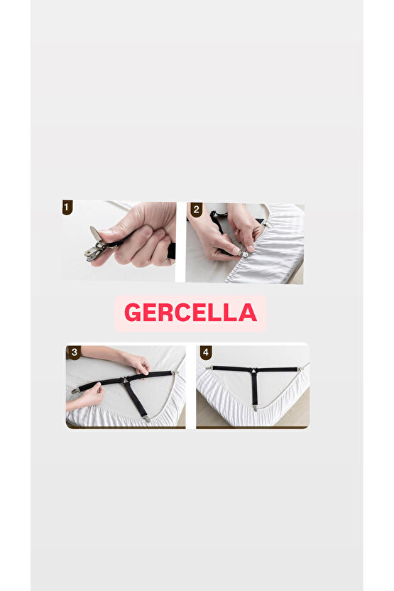 Elastik Üçgen Çarşaf Ve Örtü Gerdiricisi ve çarşaf tutucuısu Kısa Tip Siyah