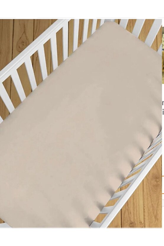 Premi̇um Natürel Cotton 100x150 Cm Lasti̇ksi̇z Bej Çarşaf Bed Sheet For Baby