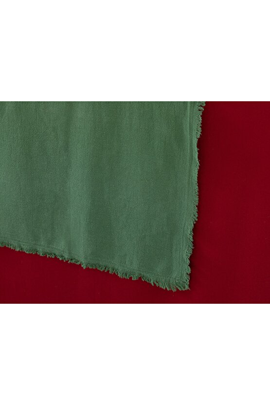 Smooth Fringes Pamuk Runner 40x150 Cm Yeşil