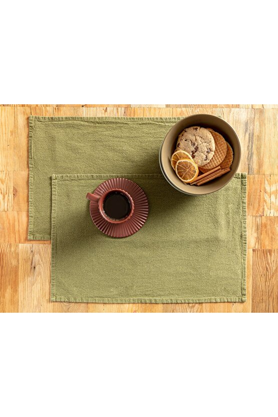 Grandeur Pamuk 2li Amerikan Servis 30x45 Cm Haki