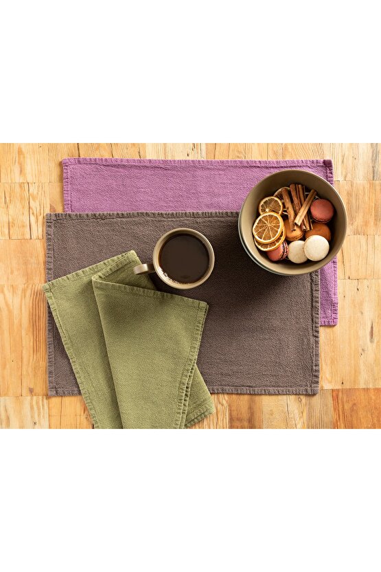 Grandeur Pamuk 2li Amerikan Servis 30x45 Cm Haki