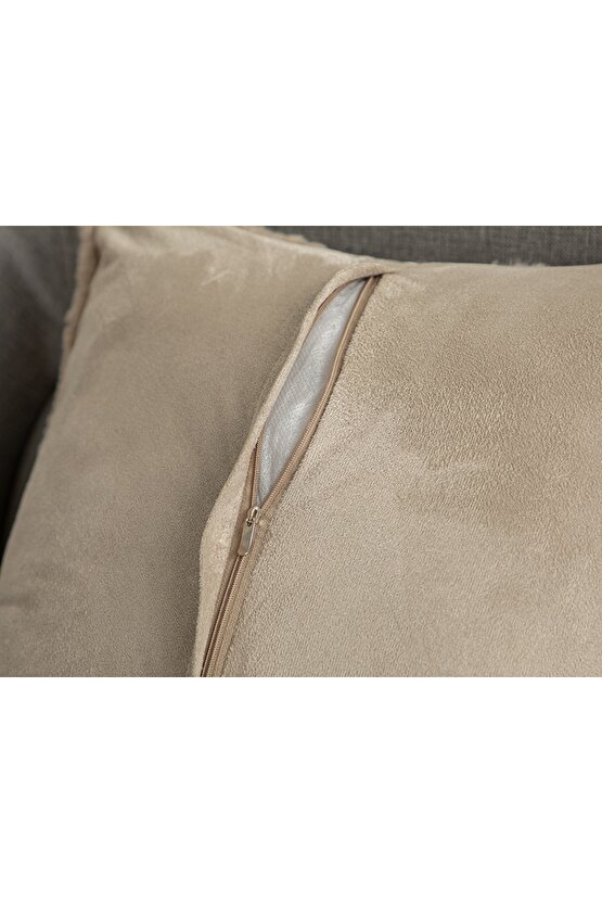 Rabbit Grid Kırlent 45x45 Cm Bej