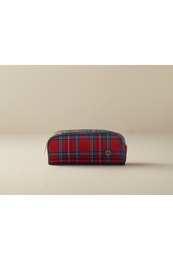 Ekose Polyester Seyahat Çantası Kırmızı