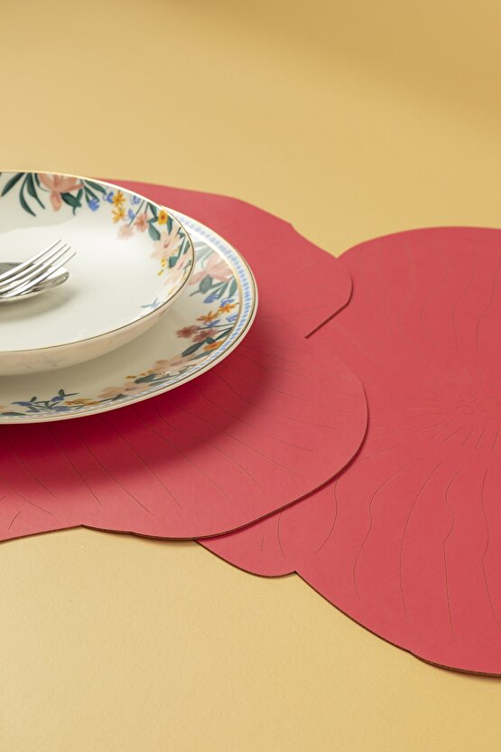 Blossom Suni Deri 2li Amerikan Servis 40 Cm Pembe