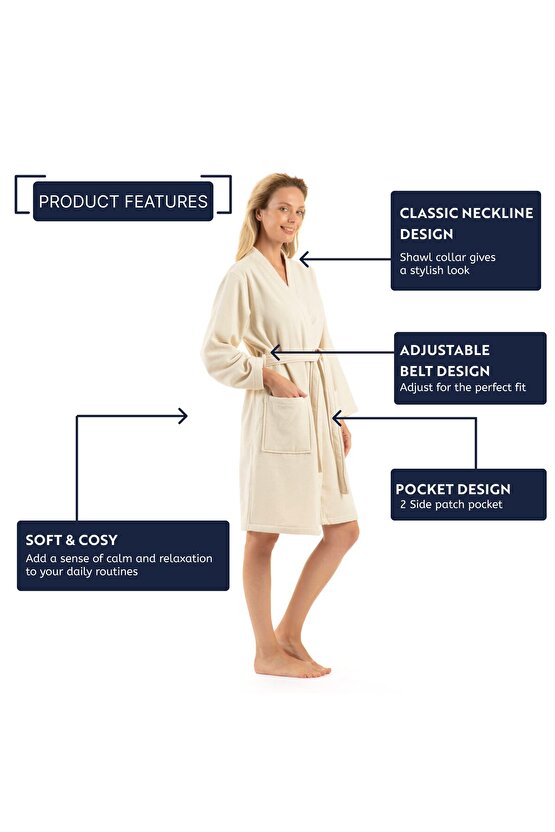 Unisex Bornoz Türk Pamuklu Keten Kimono Havlu Kumaş Şal Yaka Yumuşak Bornoz Abso