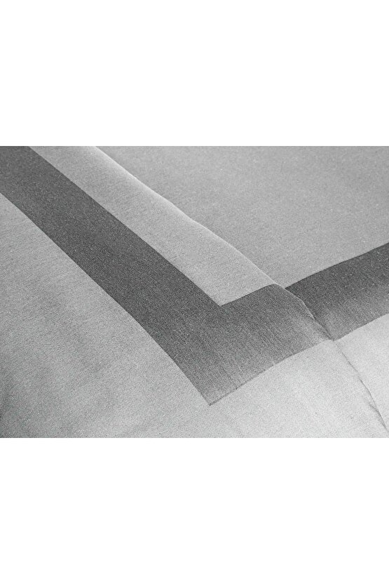 Çerçeveli Pamuk Saten Set Lenjerıe De Pat 260x220 Cm Gri.