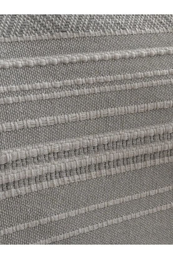 HOME Gri Çizgi Nakışlı Yatak Örtüsü 180x230 Cm