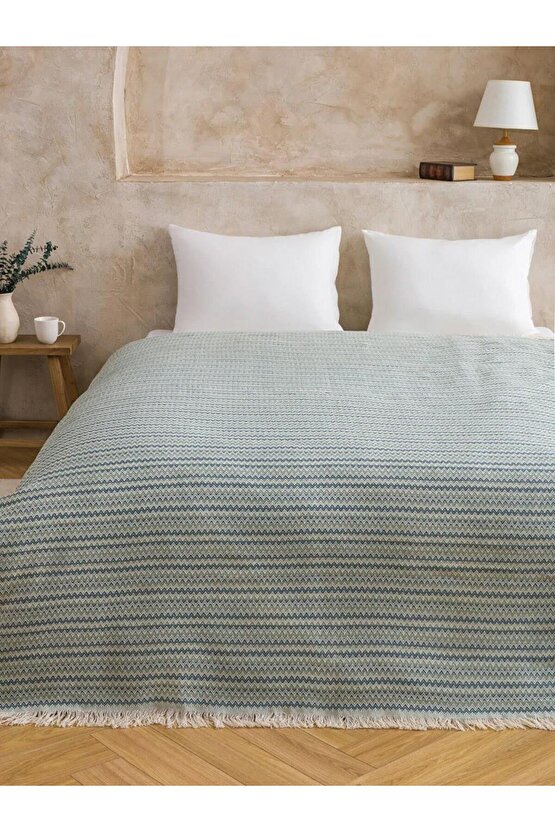 Çizgili Çift Kişilik Yatak Örtüsü 180x230 Cm (W5)