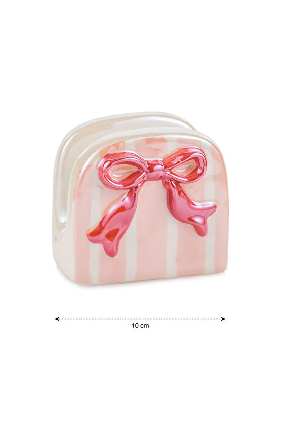 LCW HOME Pembe Fiyonk Detaylı Seramik Peçetelik 10 Cm