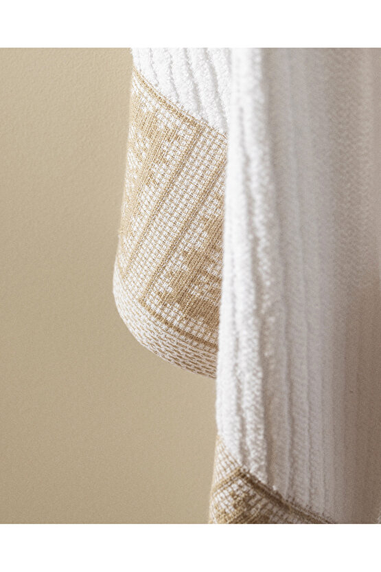 Zeste %100 Pamuk Banyo Havlusu - BeyazBej