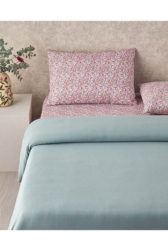 Floret Bloom Soft Çift Kişilik Pike Takımı 200x220 cm Pembe