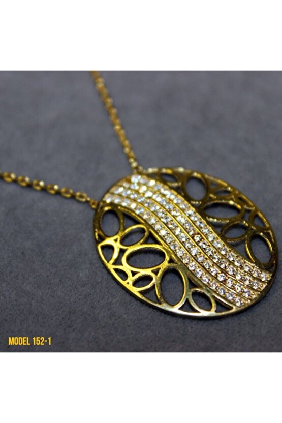 Kadın Gold Osmanlı Motif Oval Kolye