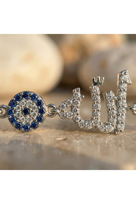 Kadın Nazar Boncuklu Allah Lafzı Bileklik