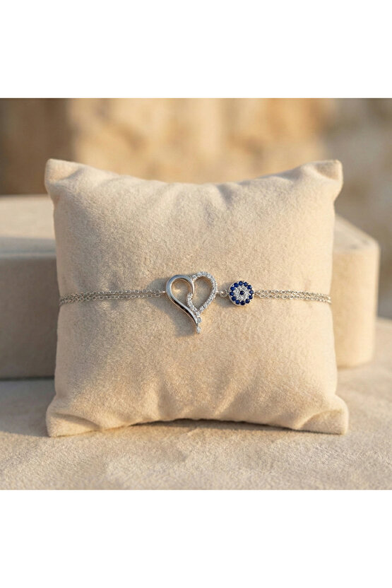 Taşlı Kalp Bileklik