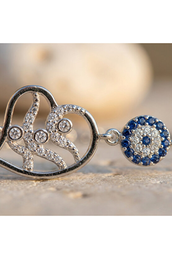 Kadın Taşlı Kalp Bileklik