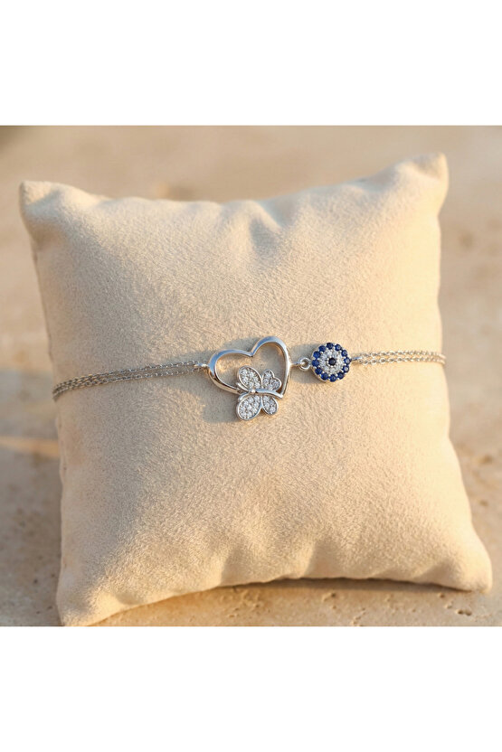 Kelebekli Kalp Bileklik