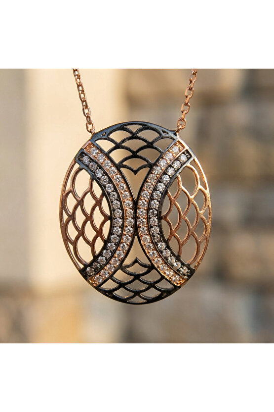 Osmanlı Motif Oval Kolye