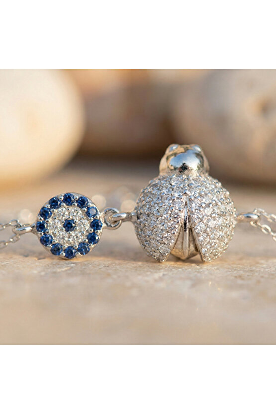 Taşlı Uğur Böceği Bileklik