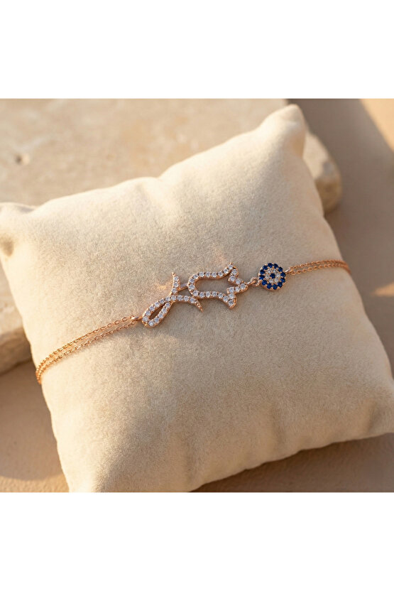 Taşlı Rose Lale Bileklik