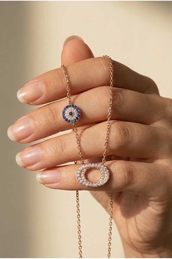 Küçük Çift Halka Kolye