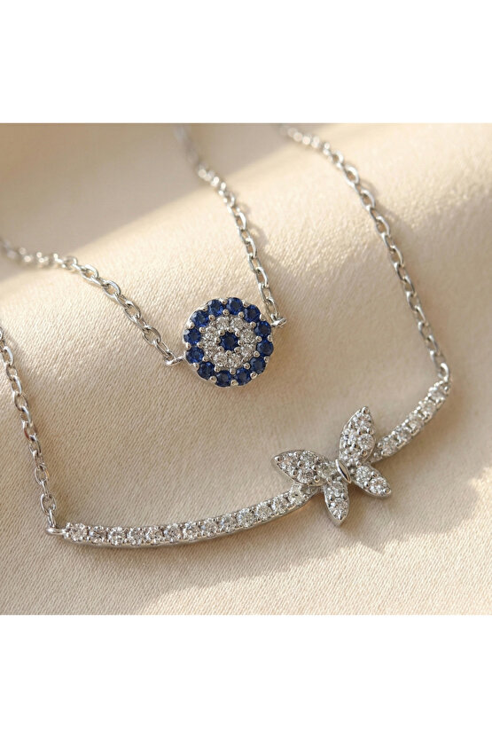 Ince Çizgi Kelebek Kolye