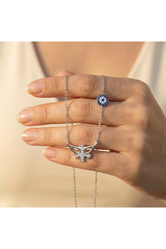 Melek Kanatlı Kar Tanesi Kolye