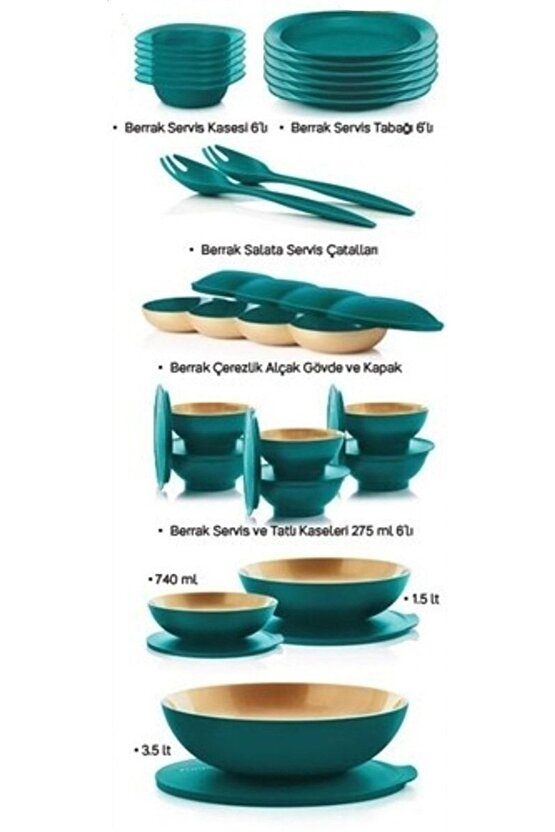 Berrak Set 25 Parça (ZÜMRÜT & ALTIN)