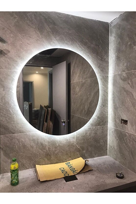 Pilli Kablosuz Yuvarlak Ledli Ayna