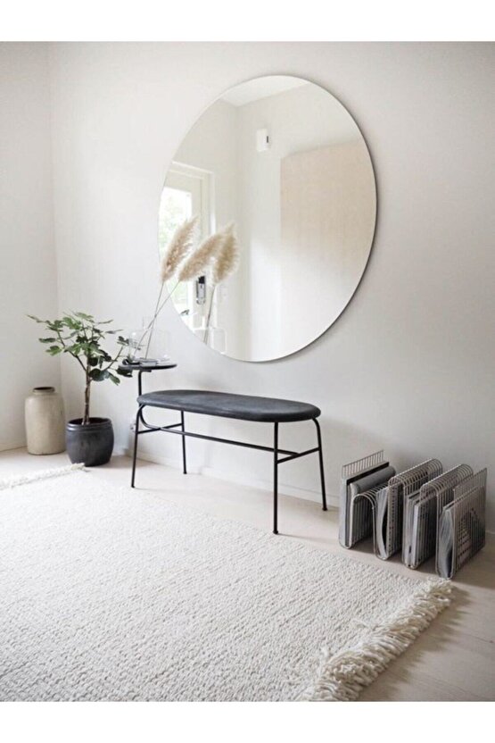 90 Cm Dekoratif Yuvarlak Duvar Aynası Makyaj Aynası ( 90 Cm Çap )