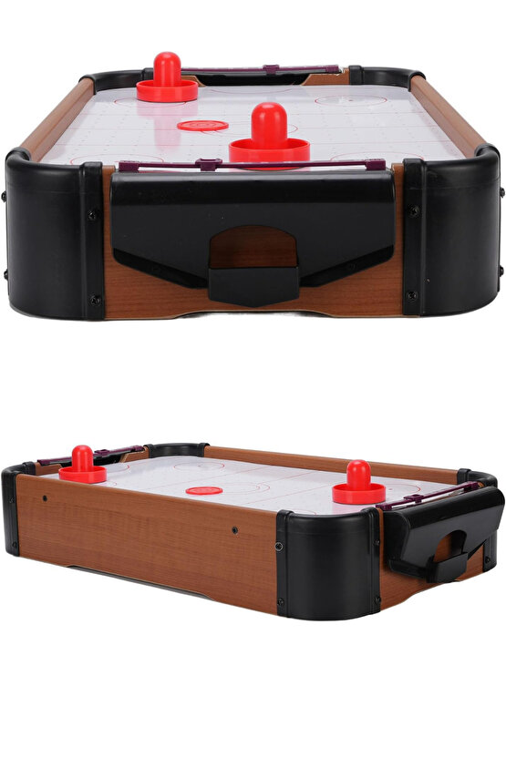 Ahşap Mini Masa Hockeyi Masa Hokeyi Masaüstü Mini Buz Hokeyi 2 Kişilik