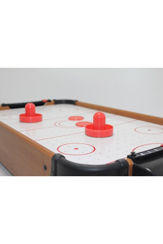 Ahşap Pilli Hava Hokeyi Masaüstü Air Hockey Oyunu