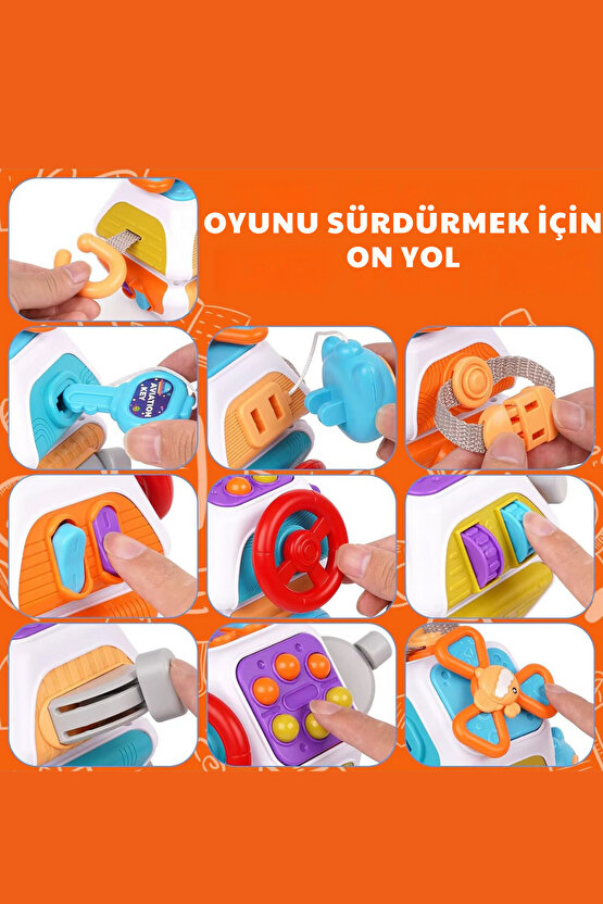 Oyuncak Montessori DuyusalEğitici Öğretici Eğlendirici 10u 1 Arada Aktivite Oyuncağı +18 Ay