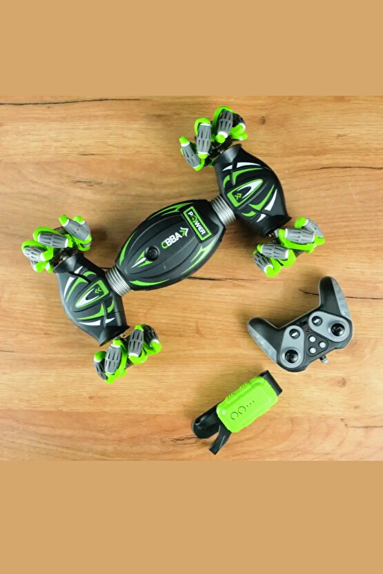 Oyuncak Uzaktan Kumanda ve Bilekten Kontrollü 2.4G Işıklı ve Müzikli Araba Çift Kumandalı