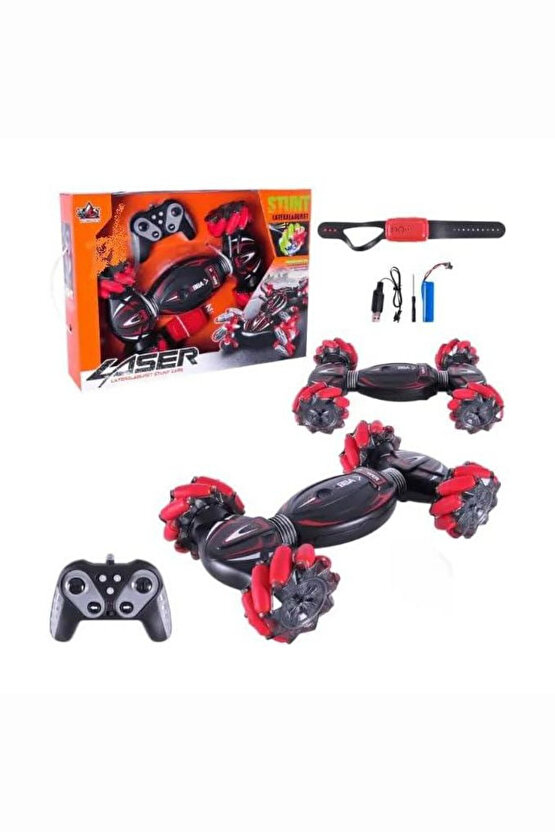 Oyuncak Uzaktan Kumanda ve Bilekten Kontrollü 2.4G Işıklı ve Müzikli Araba Çift Kumandalı