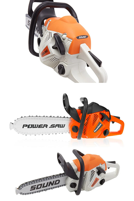 Oyuncak Sesli ve Hareketli Gerçekçi Elektrikli Testere Pilli Ağaç Kesme Oyun Testeresi