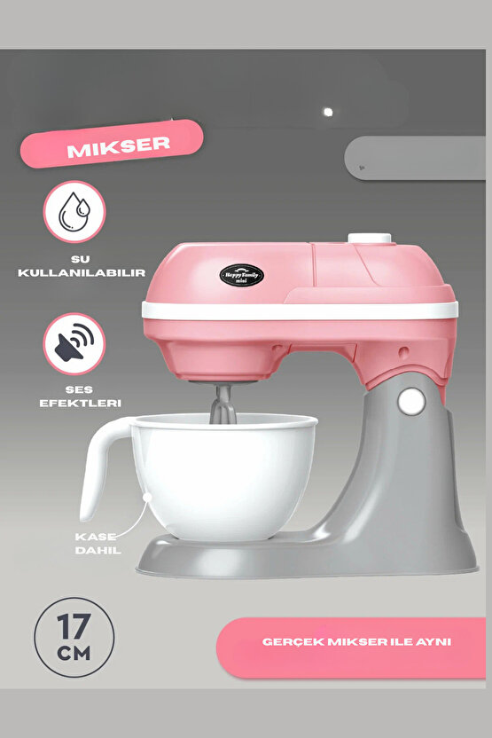 Oyuncak Kutulu Işıklı Pilli Büyük Pembe Mikser Evcilik ve Mutfak Oyunları