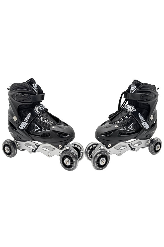 Işıklı Ayarlanabilir (Alıştırma ve Sıralı) Paten L Beden 38-41 Numara Çocuk Pateni