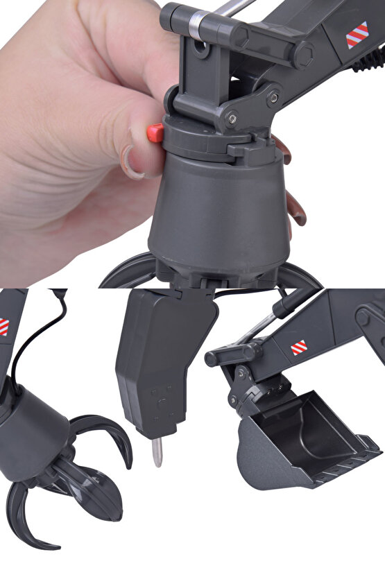 14 Kanallı 2.4 Ghz Uzaktan Kumandalı Ekskavatör RC 3ü 1 Arada Başlık (Pençe, Kırıcı, Kepçe)