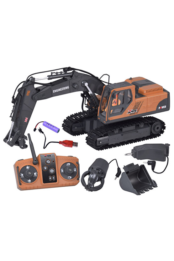 14 Kanallı 2.4 Ghz Uzaktan Kumandalı Ekskavatör RC 3ü 1 Arada Başlık (Pençe, Kırıcı, Kepçe)