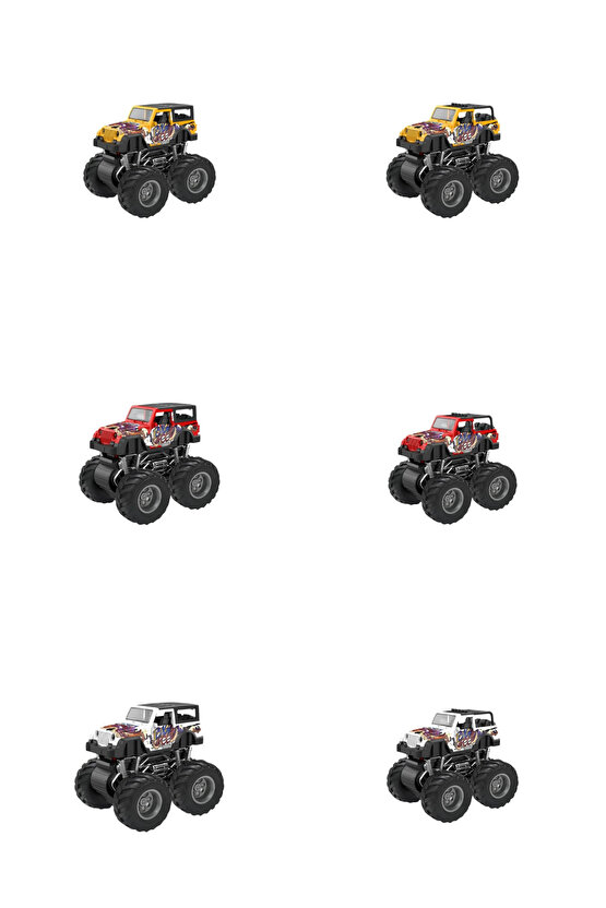 Oyuncak Sürtmeli Sesli ve Işıklı 4x4 Safari Jeep Araba 12 Cm Ayrılabilen Gövde Çok Renkli