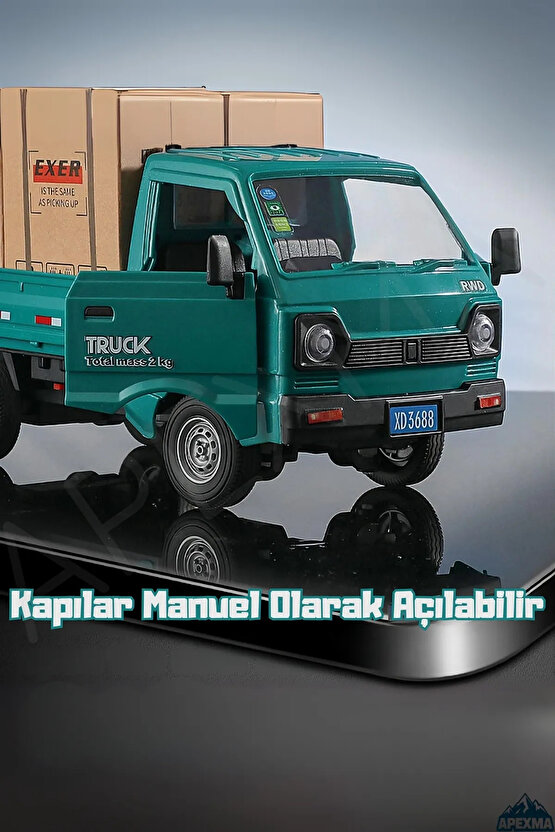 Oyuncak 2.4GHz Uzaktan Kumandalı Sesli Işıklı Şarjlı Buhar Atan Kapıları Açılan Rc Kamyonet