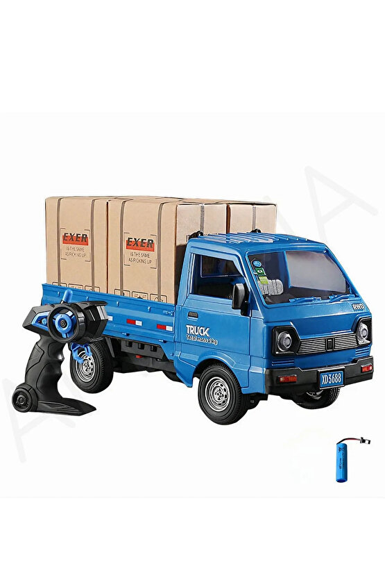 Oyuncak 2.4GHz Uzaktan Kumandalı Sesli Işıklı Şarjlı Buhar Atan Kapıları Açılan Rc Kamyonet