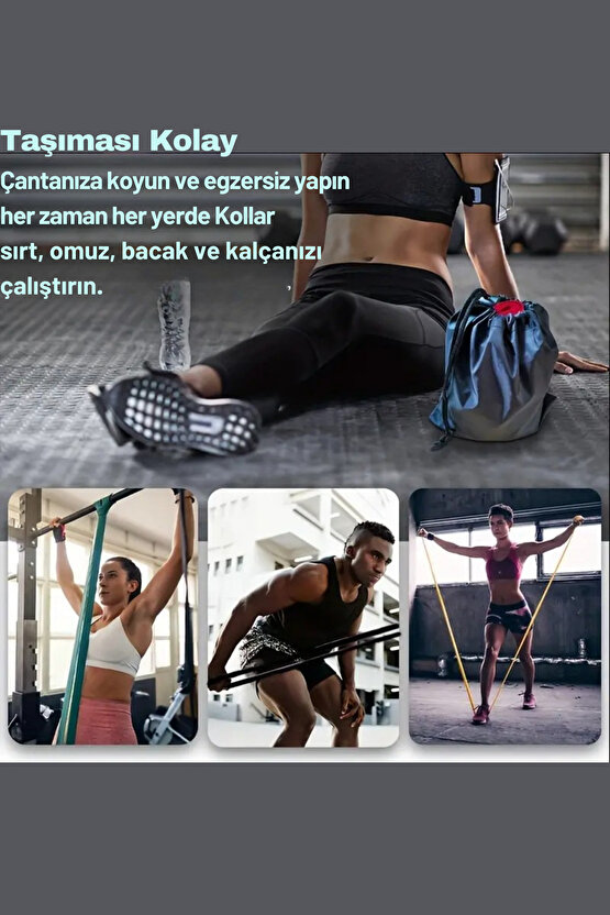 Latex Güç Bandı Direnç Lastiği Fitness Pilates Kondisyon Bandı