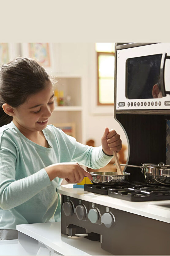 Oyuncak 8 Parça Raflı Standlı Çelik Tencere Tava Seti
