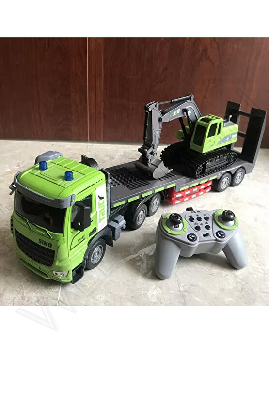 Oyuncak 2.4GHz Full Fonksiyon Uzaktan Kumandalı 1:12 Ölçek Işıklı ve Sesli Şarjlı Kepçe ve Tır